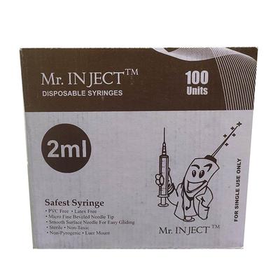 Mr. Inject Disposable Syringe 2 ml with Needle 24G 100's - Syringes And Needles