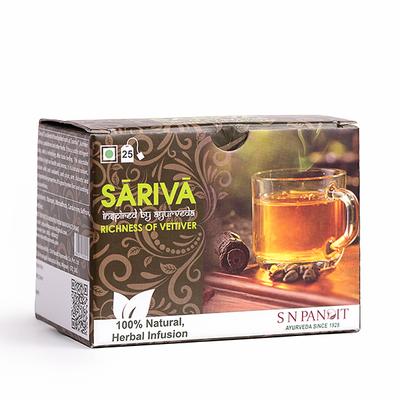 S N Pandit Sariva Tea Bags - Vetiver 25's - Speciality Medicines