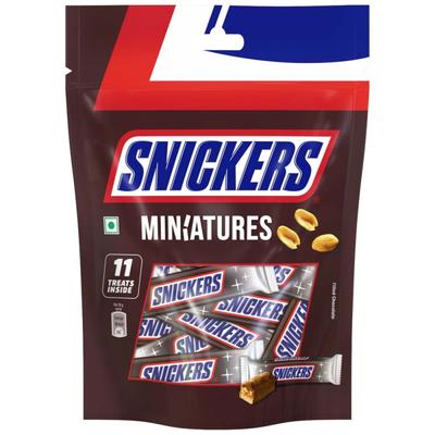 Snickers Miniatures Chocolate Bars (Pack of 11 x 12 gm) 1's - Nutritional Bars