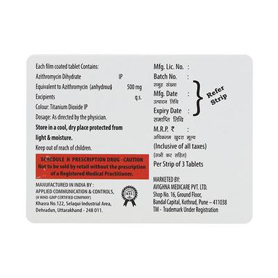 AZINCURE 500 Tablet 3's - Bacterial Infections-Mac