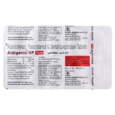 Aldigesic SP Forte Tablet 10'S - Pain relief-Nsa