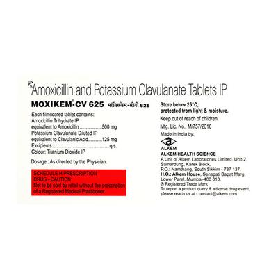 MOXIKEM CV 625 Tablet 10's - Bacterial Infections-Pen