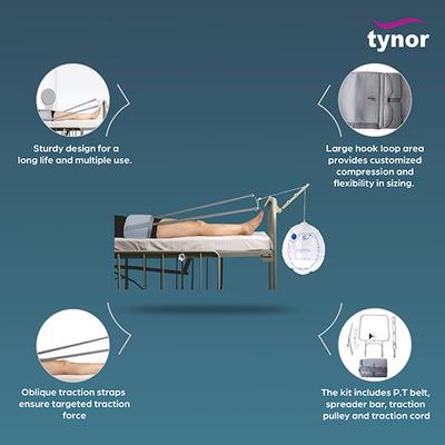 Tynor Pelvic Traction Kit with Weight Bag (L) (G 24) - Abdomen/Neck/Arm/Elbow Supports