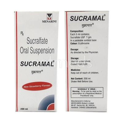 Sucramal STRAWBERRY FLAVOUR Suspension 200ml - Ulcer/Reflux/Flatulence-Aaa