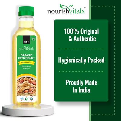 NourishVitals Organic Groundnut Cold Pressed Oil 1 litre - Health Products