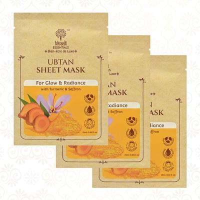 Khadi Essentials Sheet Mask - Ubtan Serum (Pack of 3) 1's - Sheet Masks