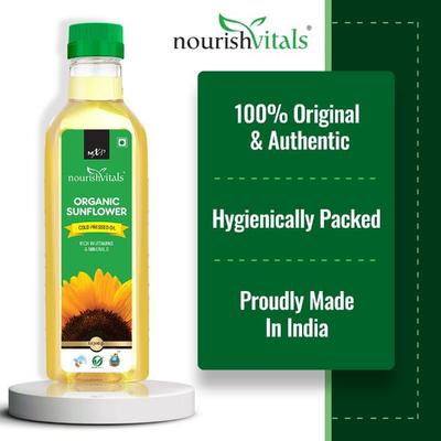 NourishVitals Organic Sunflower Cold Pressed Oil 1 litre - Health Products