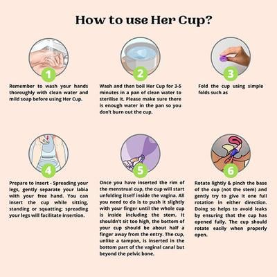 Goli Soda Her Cup Reusable Menstrual Cup for Women - Fushia 1's - Menstrual Cups