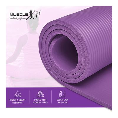 MuscleXP (10 mm) Thick NBR Material Yoga Mat - (Purple) 1's - Workout Essentials