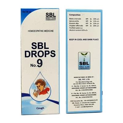 SBL Drops No. 9 (Cough) 30 ml - Homeopathic Drops