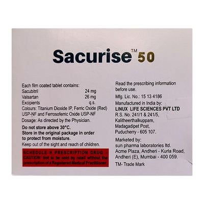 SACURISE 50 Tablet 14's - Heart Failure-Ant