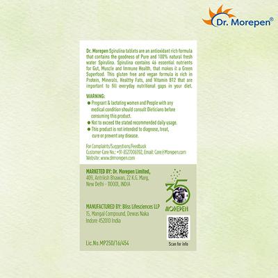 Dr. Morepen Spirulina Superfood Tablet 60's - Herbal Dietary Supplement