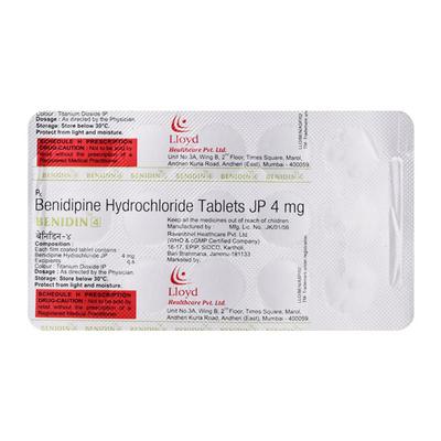 BENIDIN 4 Tablet 15's - Hypertension-Cal