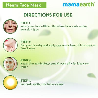 Mamaearth Face Mask Cream - Neem 100 gm - Face Creams