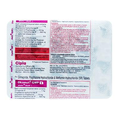OKAMET GMP 1 Tablet 10's - Diabetes-Ant