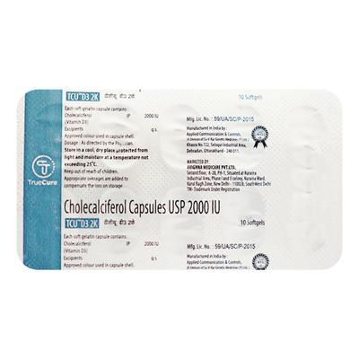 TCU D3 2K Softgel Capsule 10's - Supplements-Vit