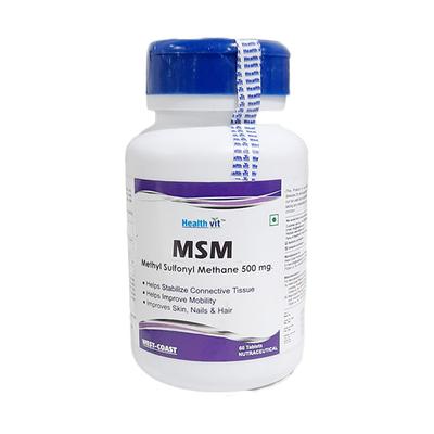 HealthVit MSM (Methylsulfonylmethane) 500 mg Tablet 60's - General Health