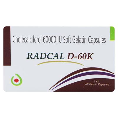 RADCAL D 60k Soft Gelatin Capsule 4's - Supplements-Vit