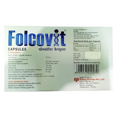 FOLCOVIT Capsule 10's - Supplements-Vam