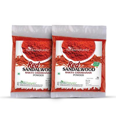 Kerala Naturals Red Sandalwood Powder (Pack of 2 x 50 gm) - Personal Care (Ayush)