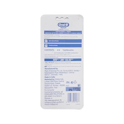 Oral-B CrissCross Anti-Plaque with Neem Toothbrush - Medium (Buy 2 Get 2 Free) - Toothbrushes