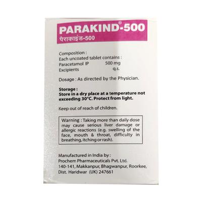 Parakind 500mg Tablet 10'S - Fever-Ana