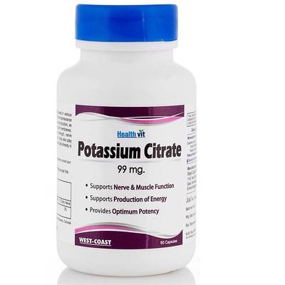 HealthVit Potassium Citrate 99 mg Capsules 60's - Calcium And Minerals