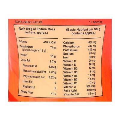 Endura Mass Weight Gain Powder - Kesar Pista Flavour 500 gm - Weight Gain