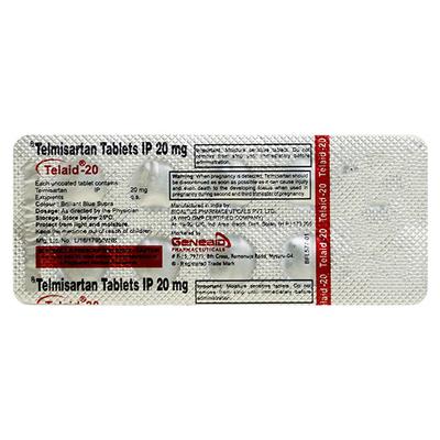 TELAID 20 Tablet 10's - Hypertension-Ang
