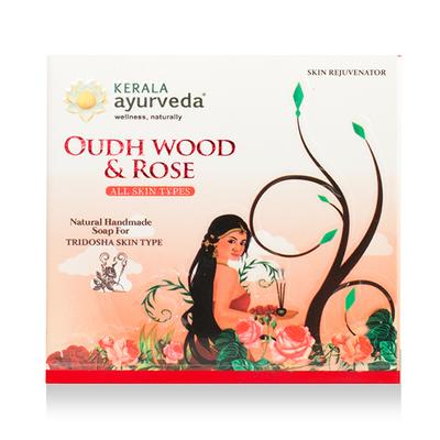 Kerala Ayurveda Natural Handmade Soap (All Skin Type) - Oudh Wood & Rose 100 gm - Soaps