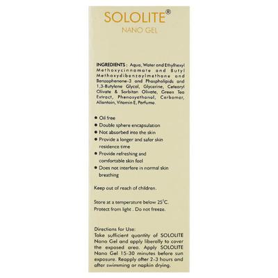 SOLOLITE SPF 30+ & PA+++ NANO Gel 50gm - Sunscreen Preparations-Oth