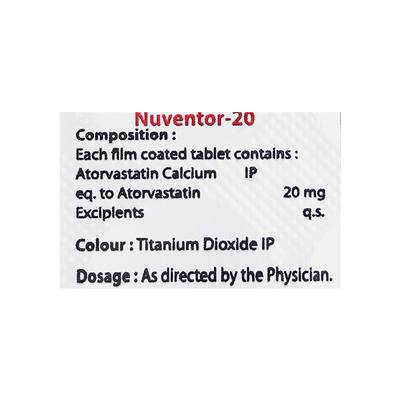 NUVENTOR 20 Tablet 10's - High Cholesterol-Dys