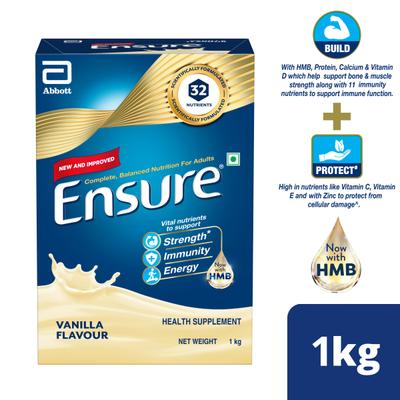 Ensure Nutritional Powder - Vanilla Flavour 1 kg (Refill Pack) - Daily Health Drinks