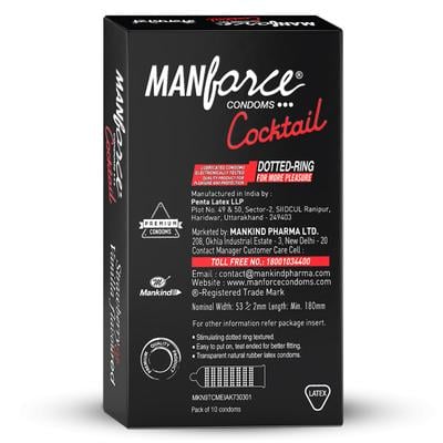 Manforce Cocktail Condoms - Strawberry & Vannila Flavoured 10's - Plain/Flavoured Condoms