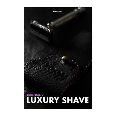 Pink Woolf Genuine Leather Razor Cover - Black - Pre & Post Shaves