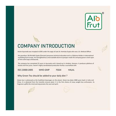 Axiom AloFrut Green Tea Bags - Tulsi 25's - Teas