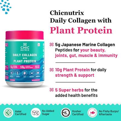 Chicnutrix Daily Collagen With Plant Protein - Mochaccino 330 gm - Hair & Skin