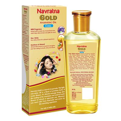 Navratna New Gold Ayurvedic Cool Oil Non Sticky 270 ml - Personal Care (Ayush)