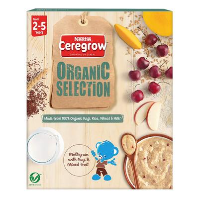 Nestle Ceregrow Organic Selection (2 to 5 Years) Powder 200 gm - Multigrain with Ragi and Mixed Fruits (Refill Pack) - Baby And Infant Supplements