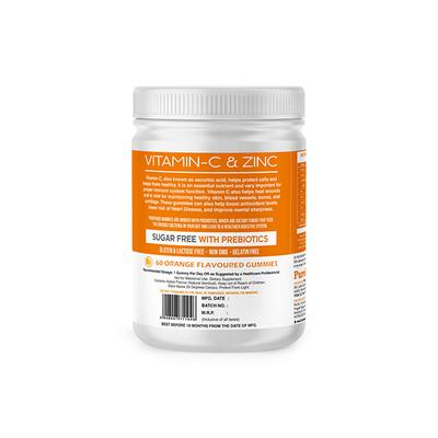PureFoods Vit C-PB Vitamin C + Zinc Sugar Free Kids Gummies - Orange Flavour 60's - Multi-Vitamins