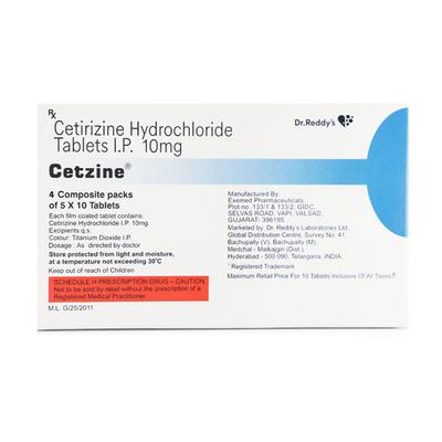 Cetzine Tablet 10'S - Allergies-Ant