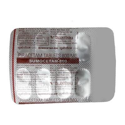 Sumocetam 800mg Tablet 10'S - Nootropics And Neurotrophics