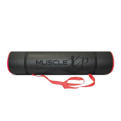 MuscleXP EVA Yoga Mat with Carrying Strap - Black 1's - Workout Essentials