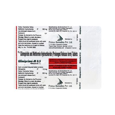 Glimiprime M 0.5mg Tablet 10'S - Diabetes-Ant