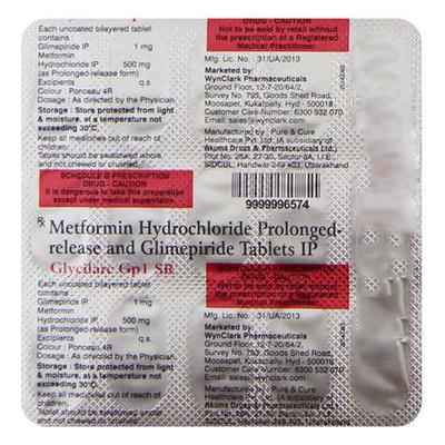 GLYCILARC SR GP 1mg Tablet 15's - Diabetes-Ant