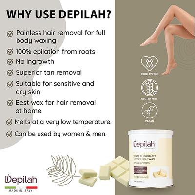 Depilah Liposoluble Wax - White Chocolate 800 ml - Hair Removal Accessories