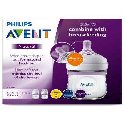 Philips Avent Natural Anti Colic Feeding Bottle (SCF030/20) (0m+) 125 ml - Feeding & Nursing