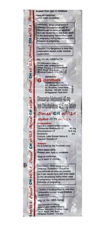 Olmax CH 40/12.5 Tablet 10'S - Hypertension-Ang
