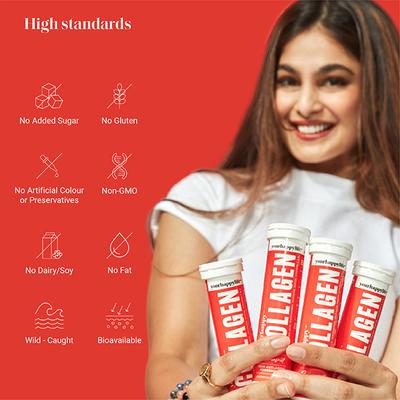 YourHappyLife Collagen Fizz with 1500 MG Korean Marine Collagen Peptides, Hyaluronic Acid, Biotin for Youthful Skin - Hair & Skin