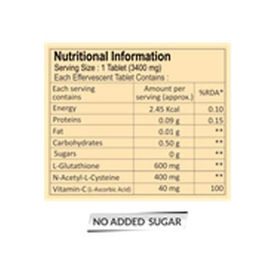 Pure Nutrition L- Glutathione Effervescent Tablet - Orange Flavour 15's - Amino Acids